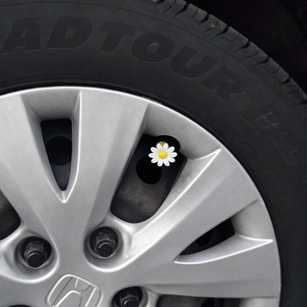 Daisy Flower Valve Stem Cap for tires Set of 4